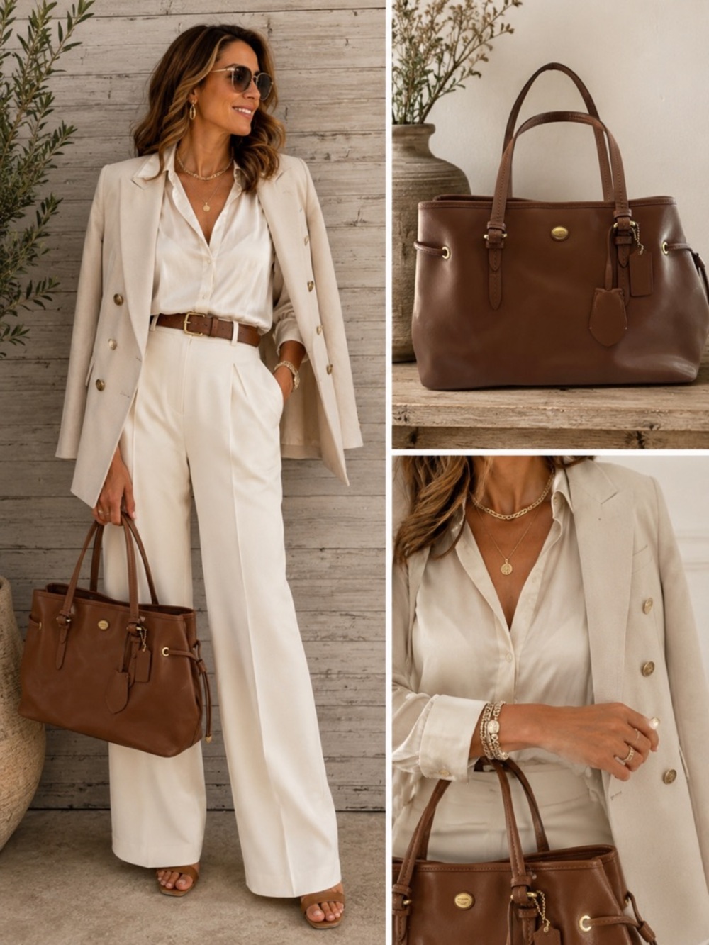 Coach Cognac Leather Tote Handbag Purse Classic Women’s Shoulder Bag